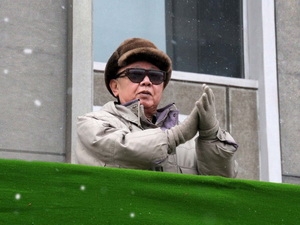 Ông Kim Jong Il trong một buổi mittinh của nhà nước Triều Tiên vào thàng 3/2010 (Nguồn: Reuters)